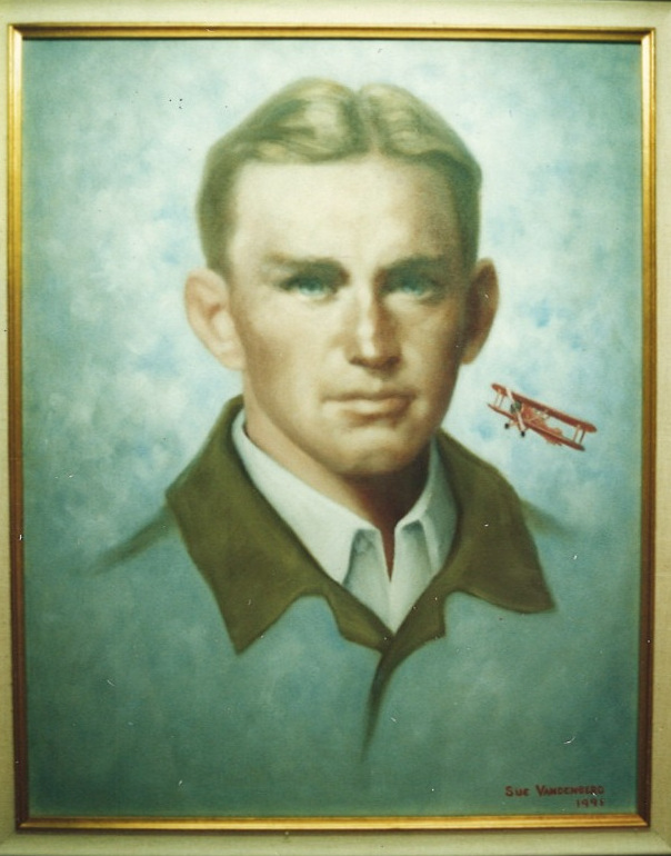 Framed portrait of aviator George Iley Steinke
